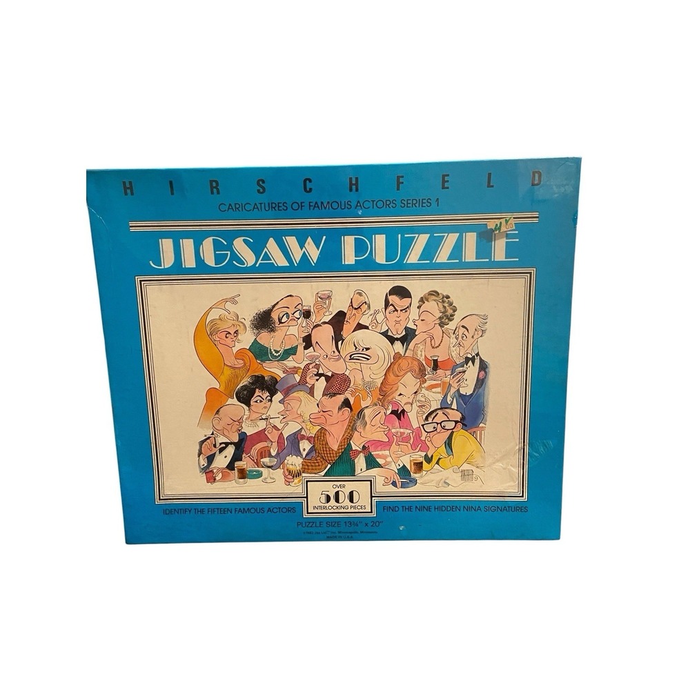 1982 Hirschfeld‎ Famous Actors Series 1 500 Pc Puzzle Sealed Jax Ltd
